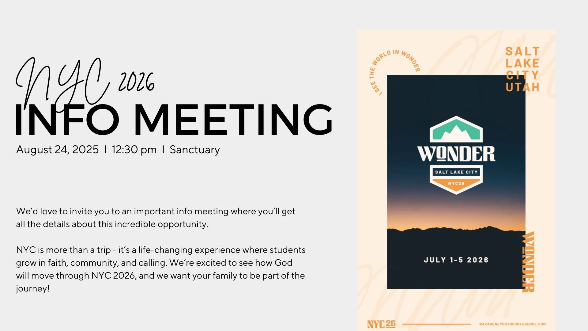 NYC - 2026 — Ridgefield Nazarene